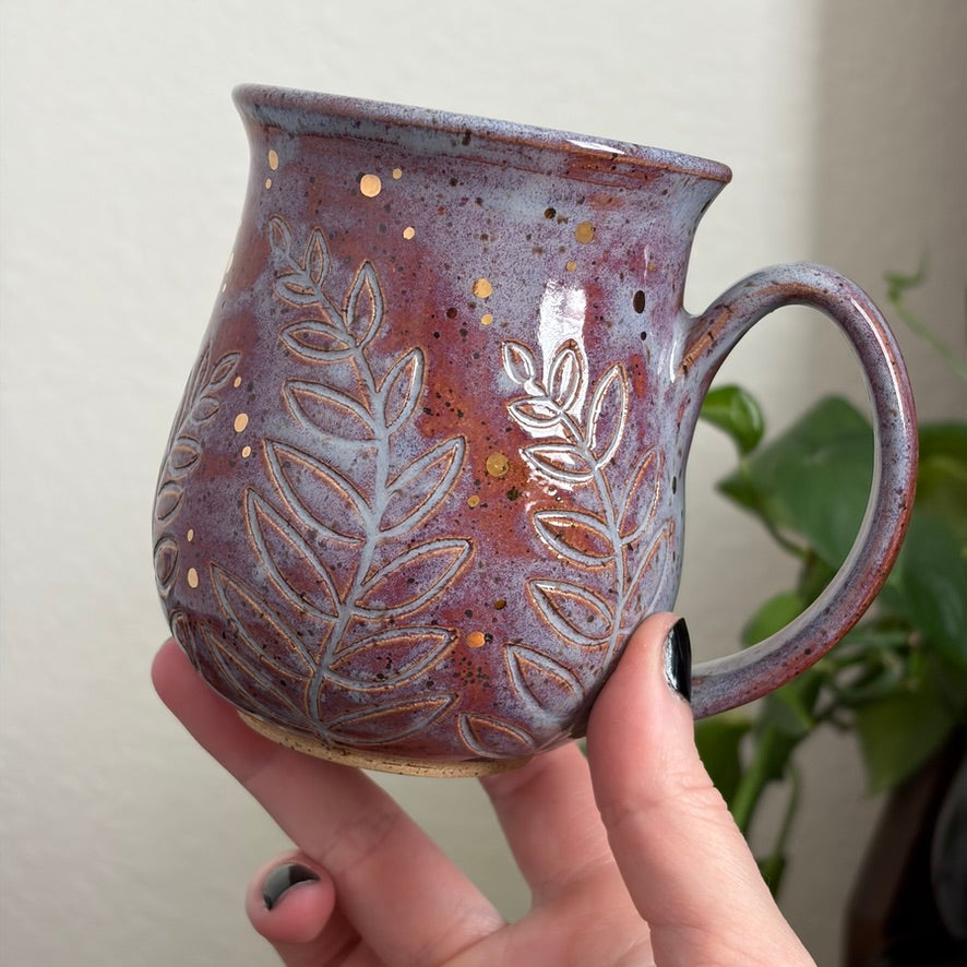 MADE-TO-ORDER • Crescent + Ferns Mug • Déjà vu Glaze *READ FULL DETAILS*