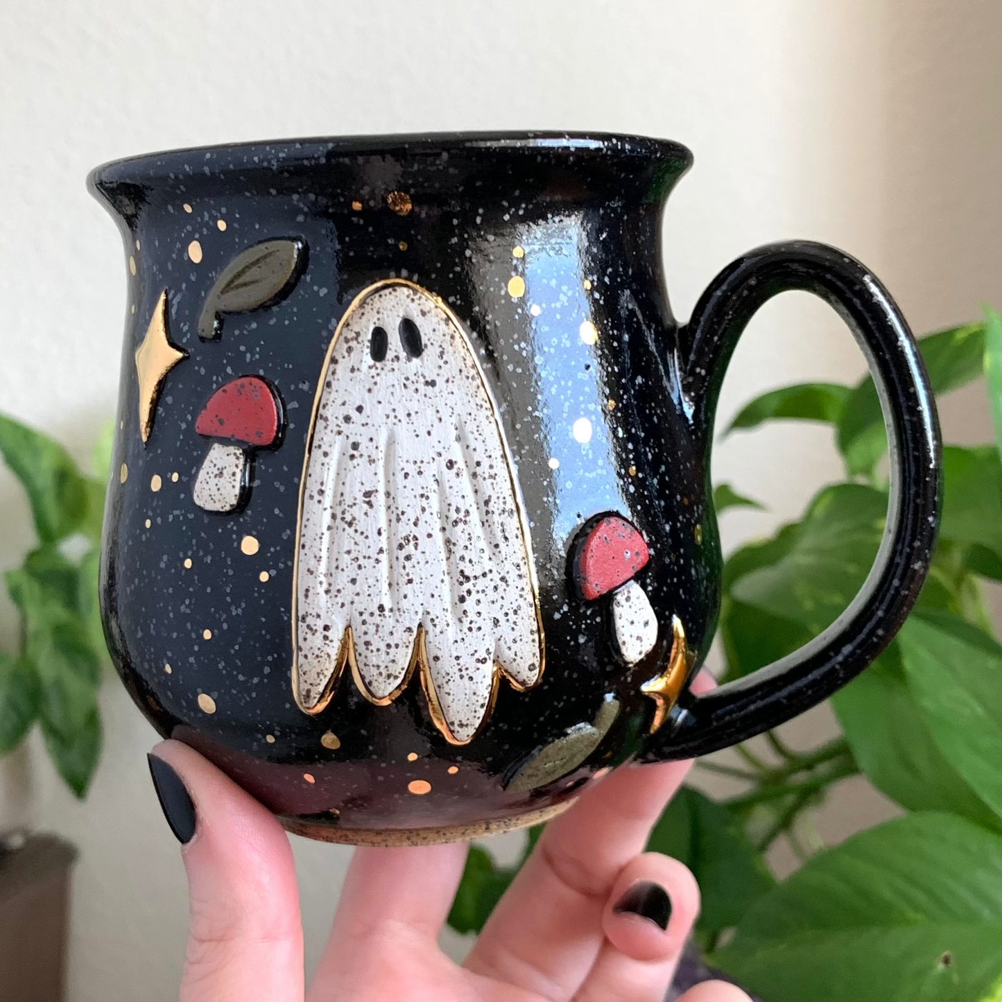 MADE-TO-ORDER • Enchanted Ghost Mug • Raven Glaze *READ FULL DETAILS*