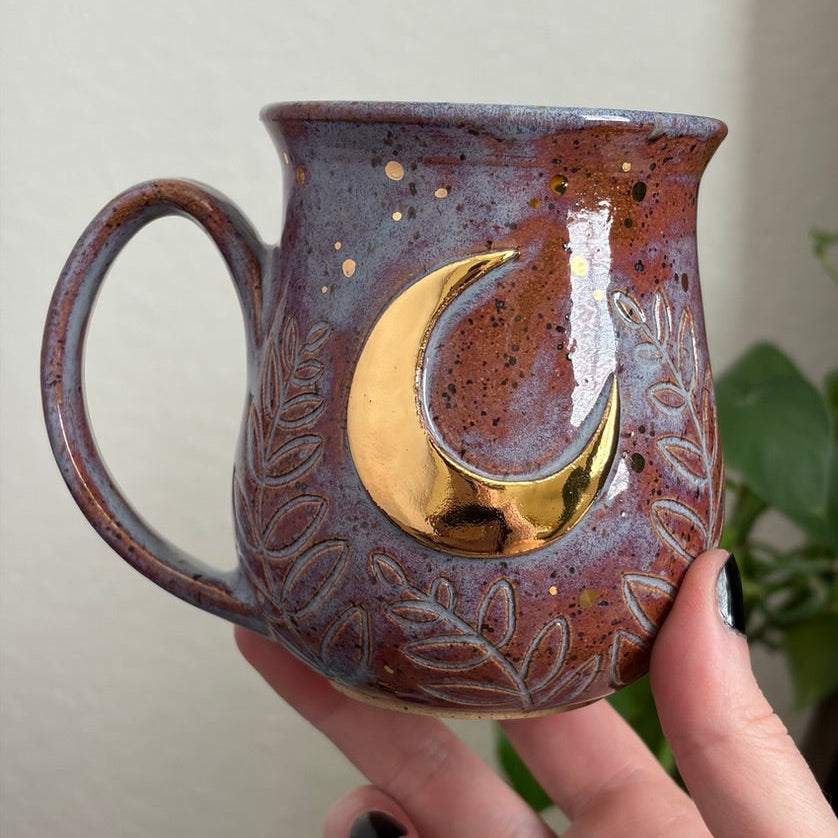 MADE-TO-ORDER • Crescent + Ferns Mug • Déjà vu Glaze *READ FULL DETAILS*