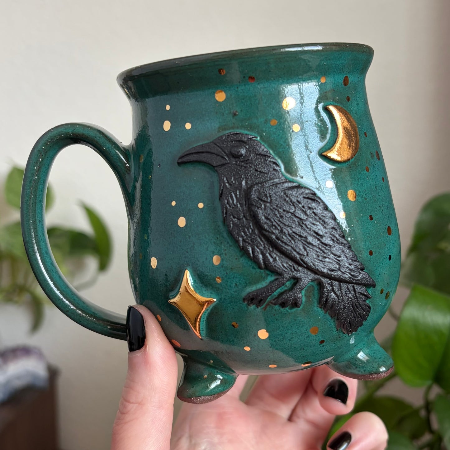 MADE-TO-ORDER • Raven Mug • Emerald Glaze *READ FULL DETAILS*