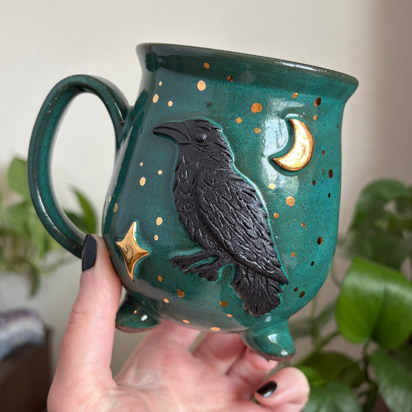 MADE-TO-ORDER • Raven Mug • Emerald Glaze *READ FULL DETAILS*