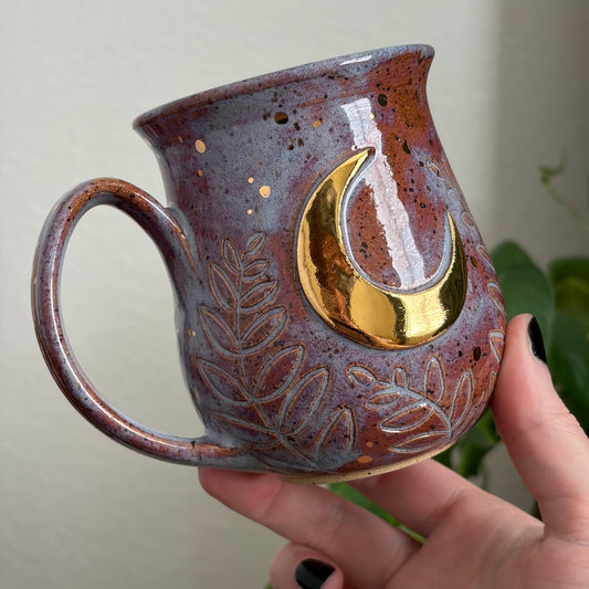 MADE-TO-ORDER • Crescent + Ferns Mug • Déjà vu Glaze *READ FULL DETAILS*