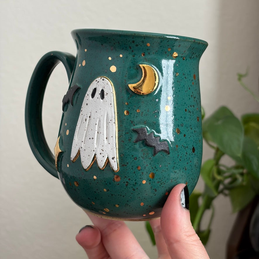 MADE-TO-ORDER • Batty Ghost Mug • CHOOSE YOUR GLAZE *READ FULL DETAILS*