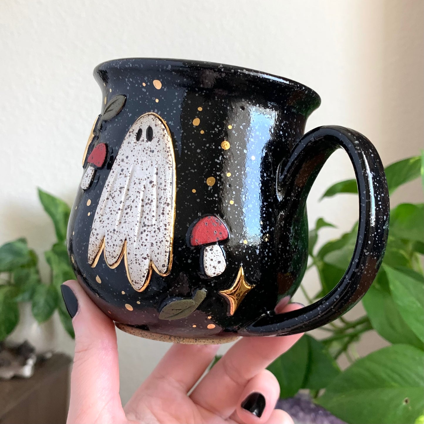 MADE-TO-ORDER • Enchanted Ghost Mug • Raven Glaze *READ FULL DETAILS*