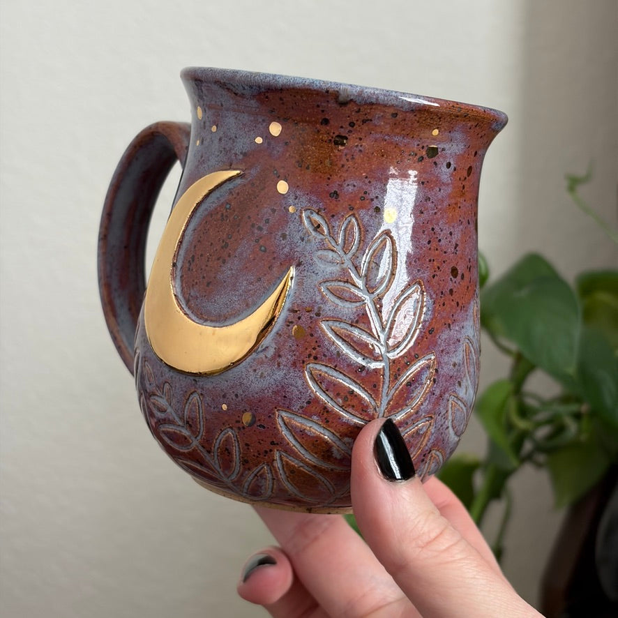 MADE-TO-ORDER • Crescent + Ferns Mug • Déjà vu Glaze *READ FULL DETAILS*