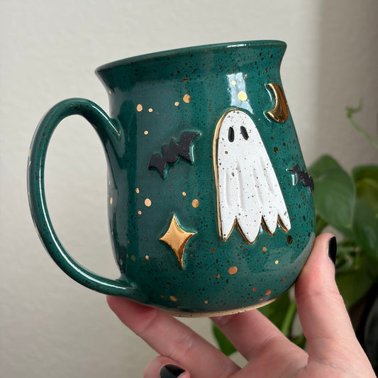 MADE-TO-ORDER • Batty Ghost Mug • CHOOSE YOUR GLAZE *READ FULL DETAILS*
