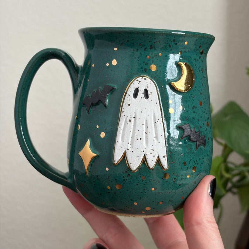 MADE-TO-ORDER • Batty Ghost Mug • CHOOSE YOUR GLAZE *READ FULL DETAILS*
