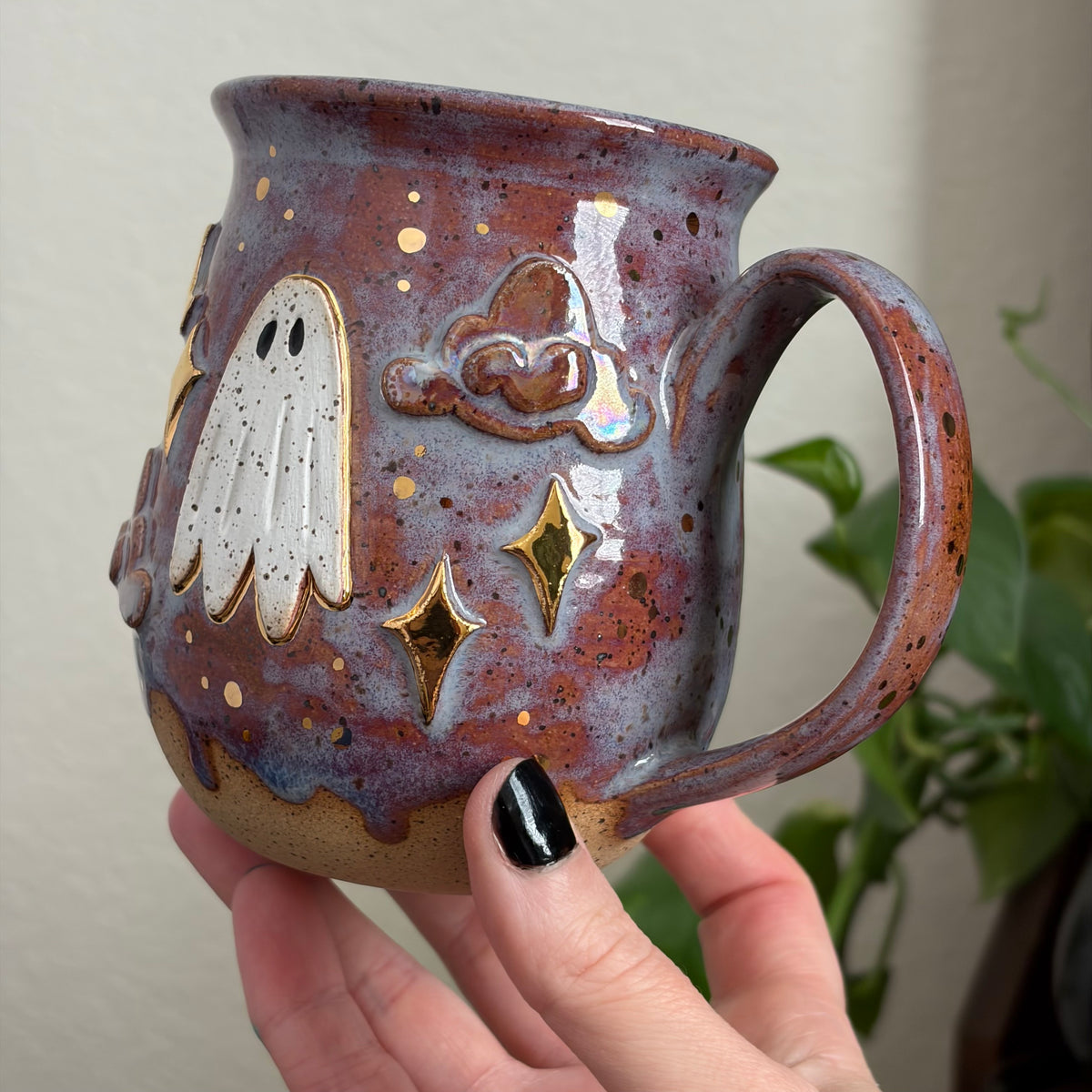 MADE-TO-ORDER • Cloudy Night Ghost Mug • Drippy Déjà vu Glaze *READ FULL DETAILS*